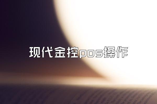 现代金控pos操作